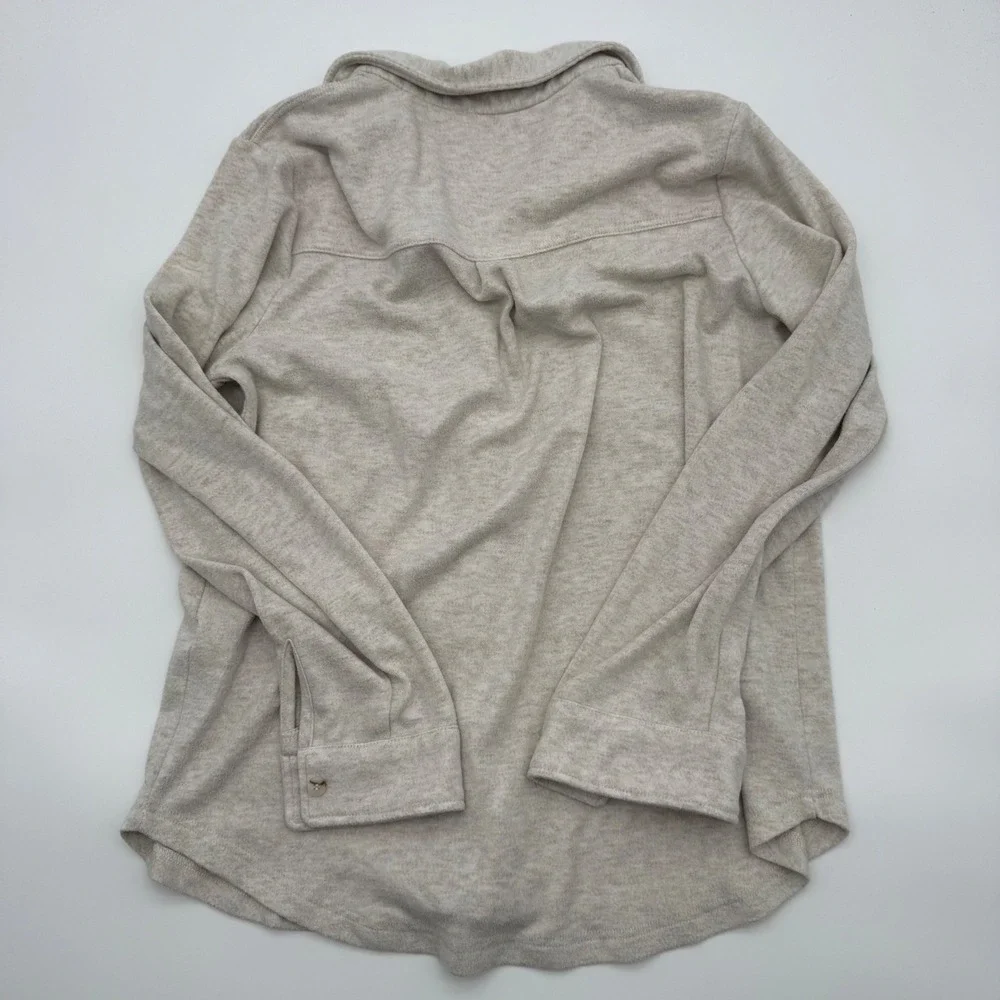 Thread & Supply Oatmeal Knit Button Down Shacket Shirt Jacket Medium Lewis Top - Picture 5 of 6